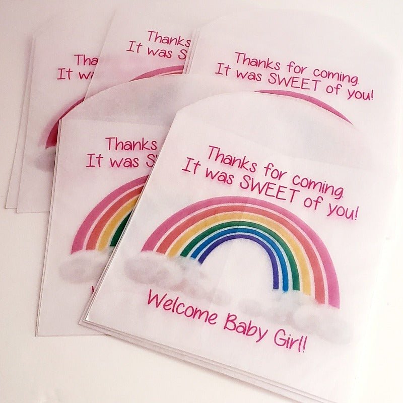 Personalized Rainbow Glassine Party Favor Bags