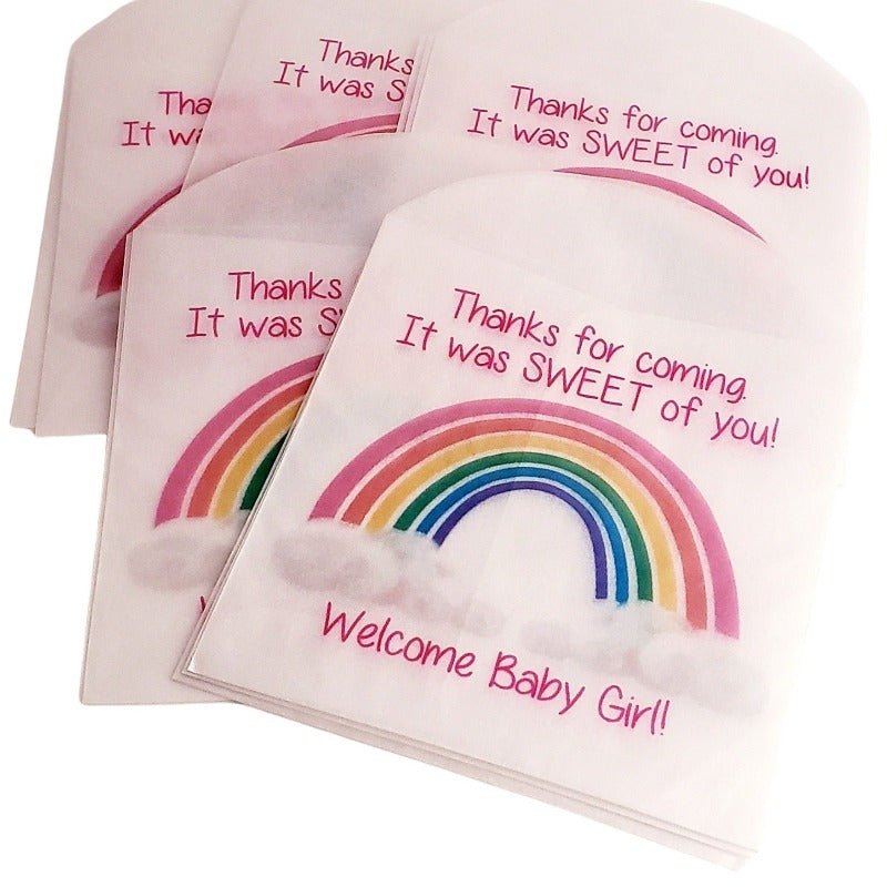 Personalized Rainbow Glassine Party Favor Bags - Favors Today