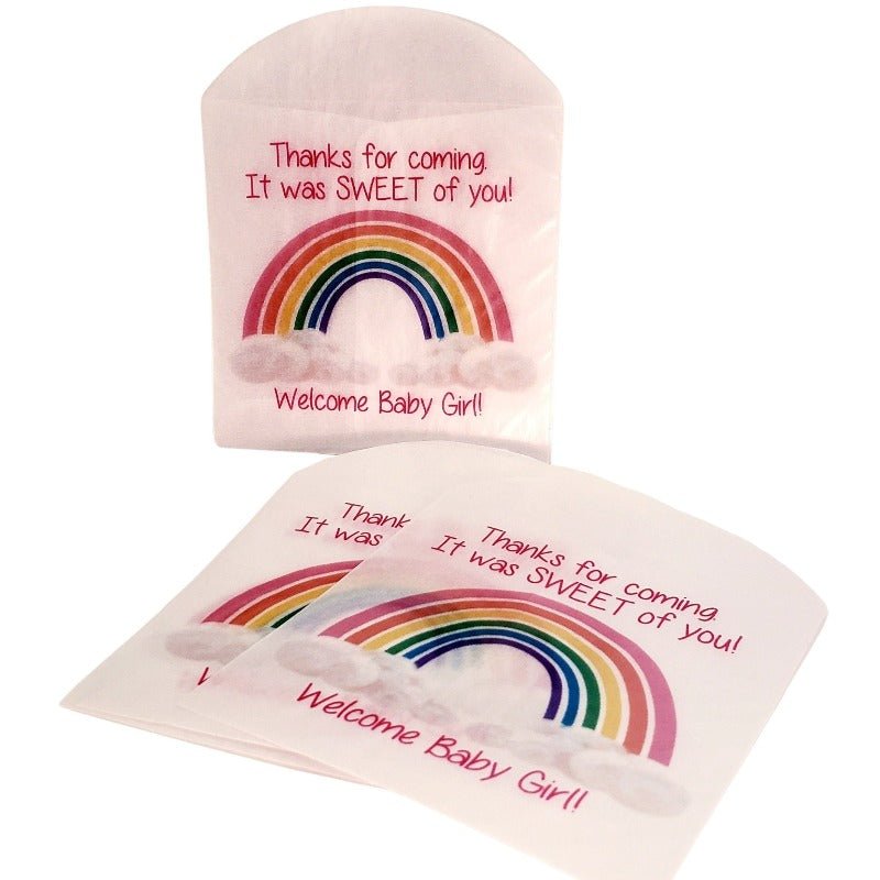 Personalized Rainbow Glassine Party Favor Bags - Favors Today