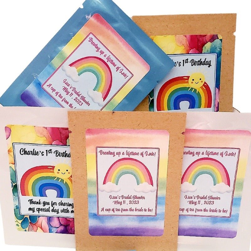 Personalized Rainbow Tea Bag Favors Many Options - Favors Today