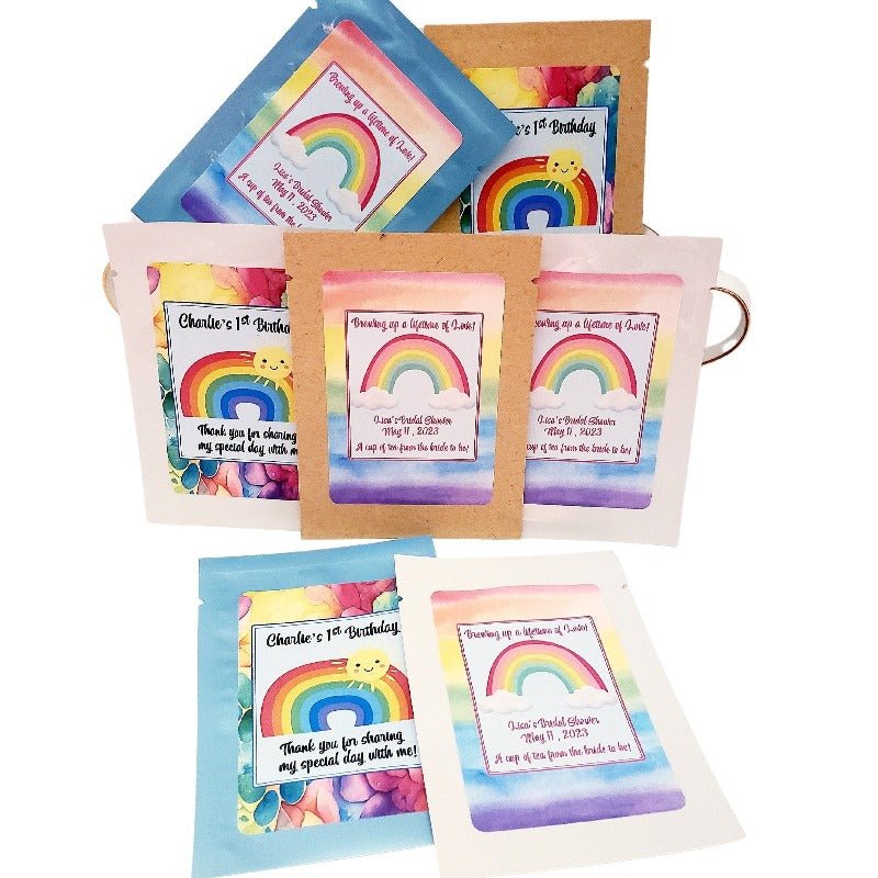 Personalized Rainbow Glassine Party Favor Bags