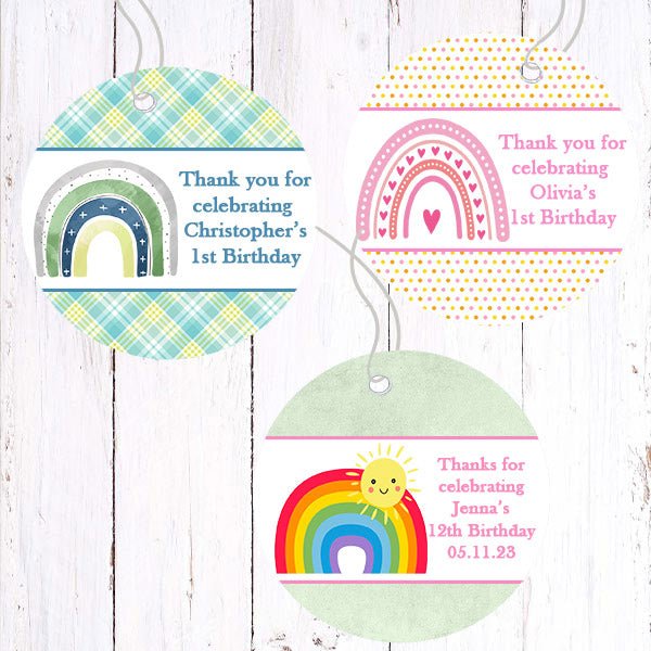 Personalized Rainbow Thank You Favor Tags - Favors Today