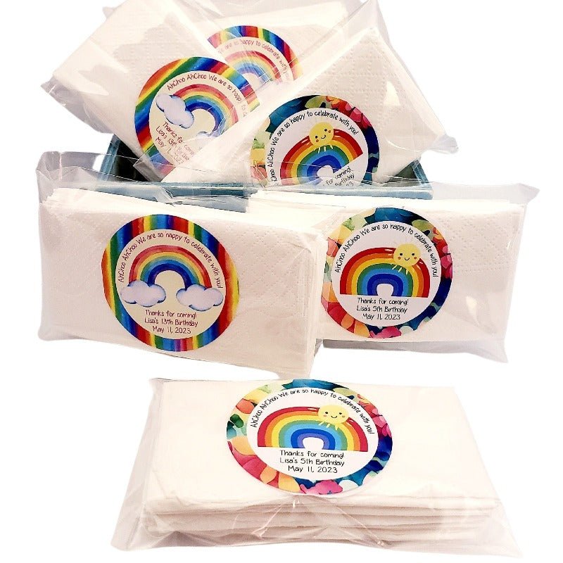 Personalized Rainbow Tissue Pack Party Favors - Favors Today