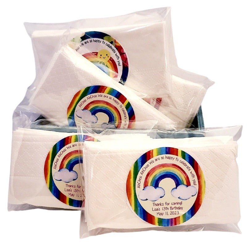 Personalized Rainbow Tissue Pack Party Favors - Favors Today