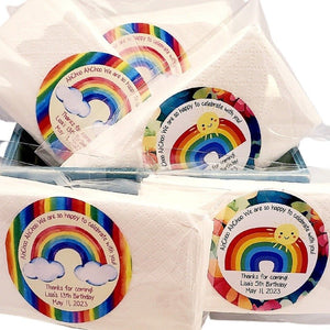 Personalized Rainbow Tissue Pack Party Favors - Favors Today