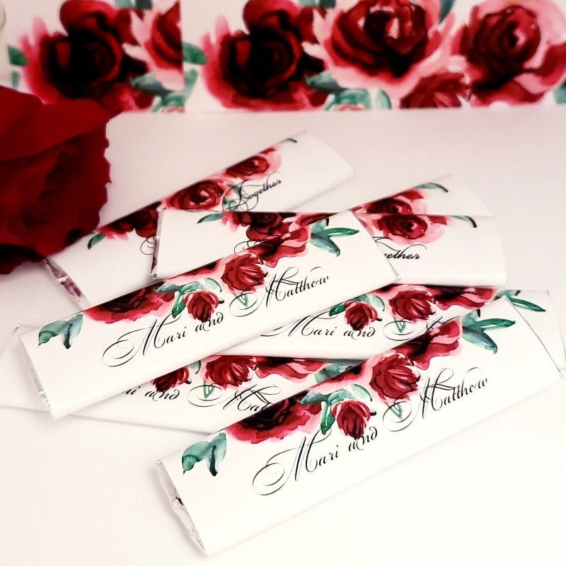 Wedding and Bridal Shower Favors Red Floral Gum Sticks-5