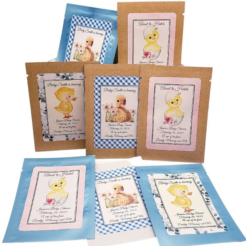 Rubber Duckie Party Favors Custom Duck Theme Baby Shower Tea Bags-1