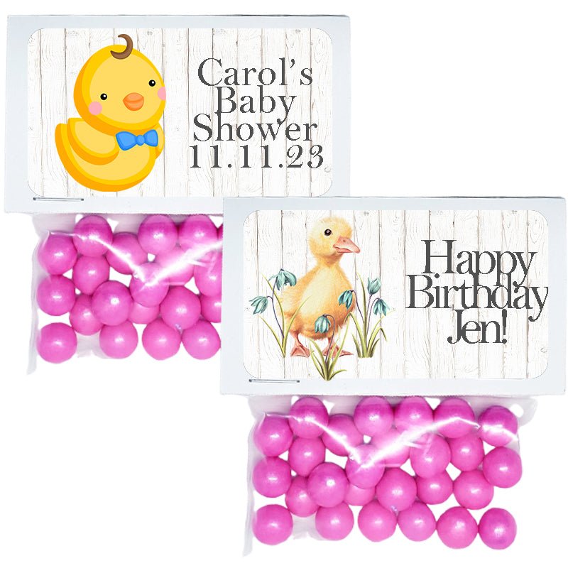 Personalized Rubber Duckie Duck Custom Treat Favor Bags and Toppers - Favors Today