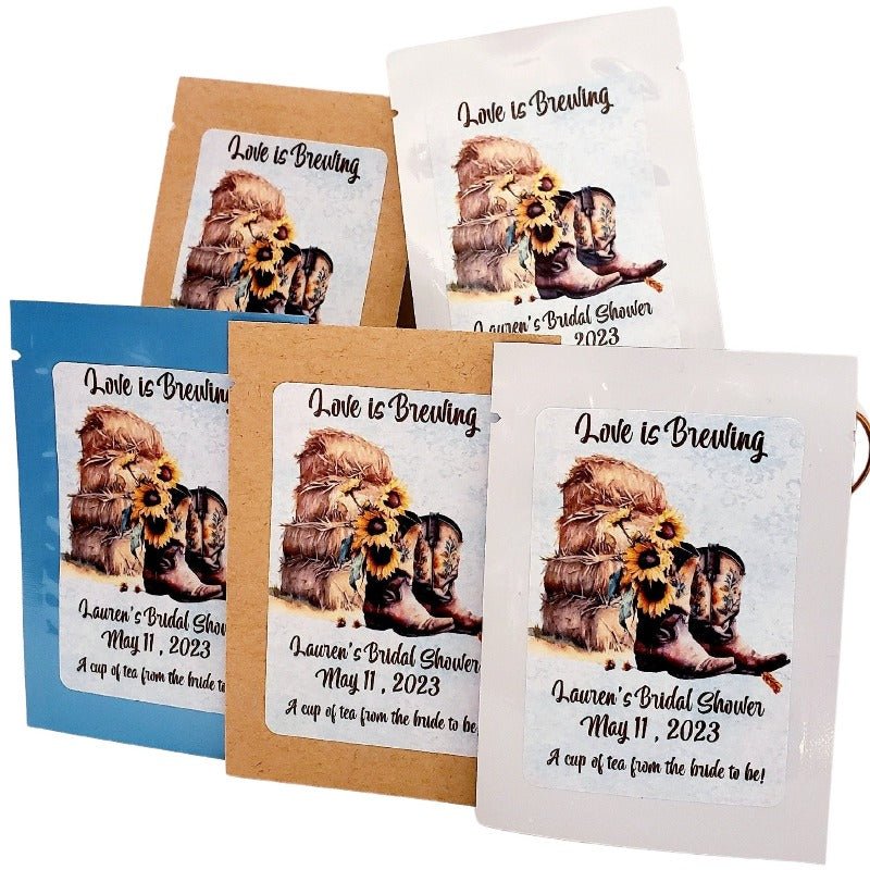 Western Party Favor Cowgirl Bridal Shower Custom Tea Bag Favor Gift-3