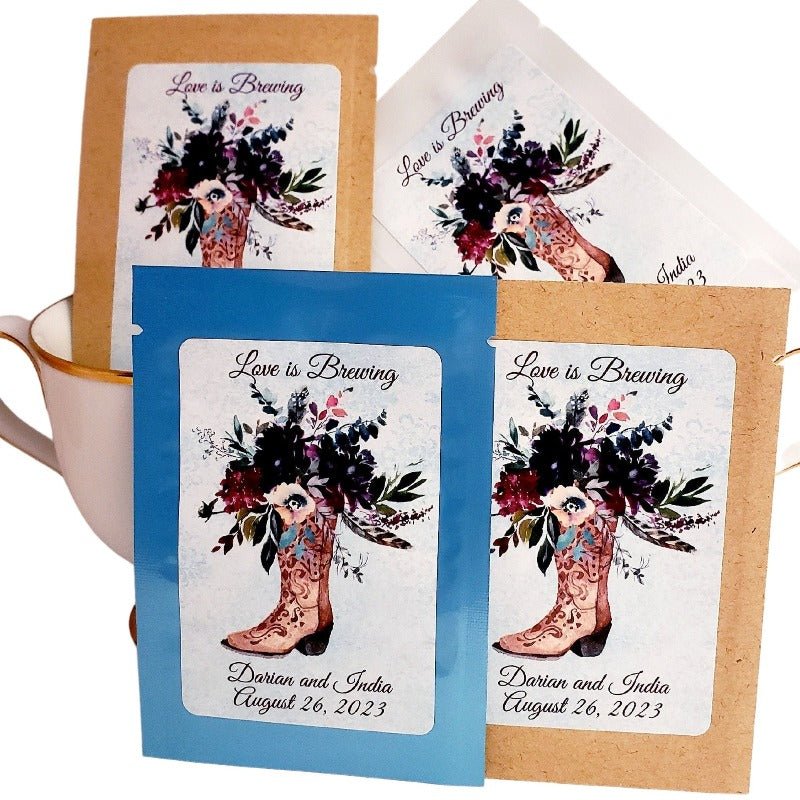 Western Party Favor Cowgirl Bridal Shower Custom Tea Bag Favor Gift-6