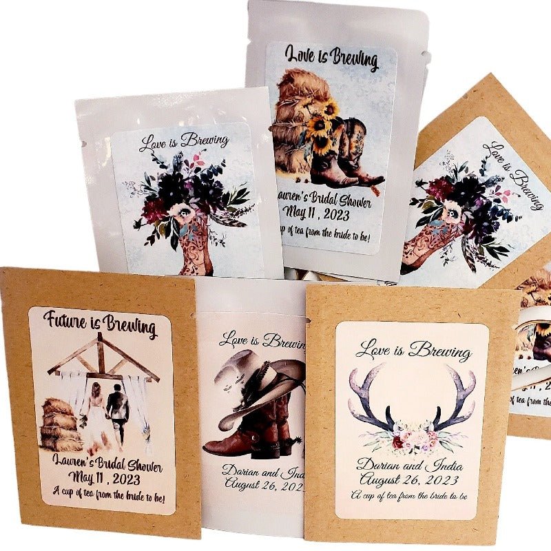 Western Party Favor Cowgirl Bridal Shower Custom Tea Bag Favor Gift-1