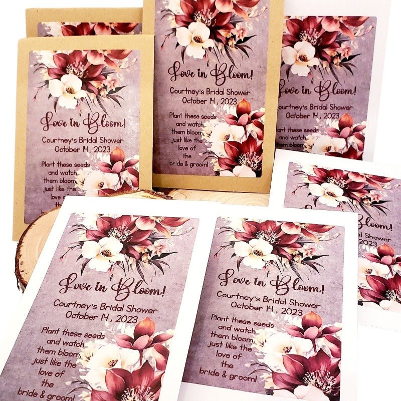 Personalized Rustic Fall Floral Seed Packet Party Favors - Favors Today