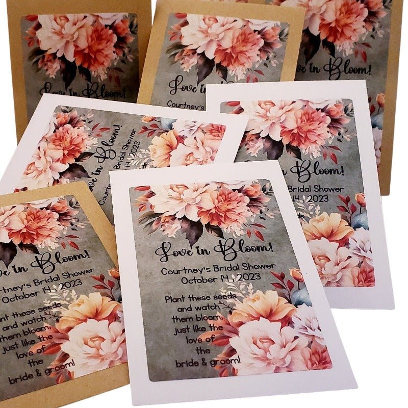 Personalized Rustic Fall Floral Seed Packet Party Favors - Favors Today