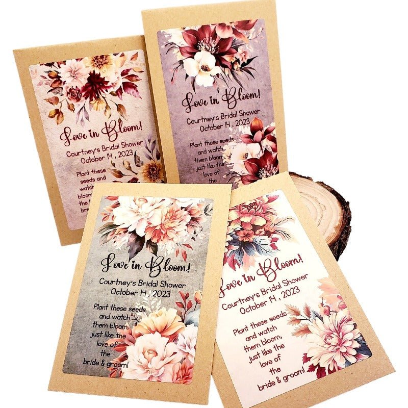 Personalized Rustic Fall Floral Seed Packet Party Favors - Favors Today