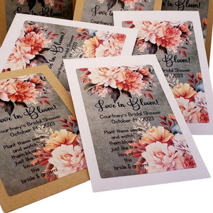 Personalized Rustic Fall Floral Seed Packet Party Favors - Favors Today
