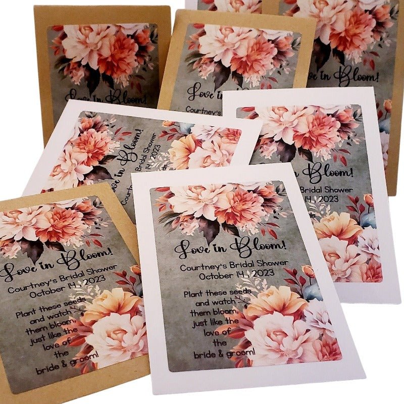 Personalized Rustic Fall Floral Seed Packet Party Favors - Favors Today