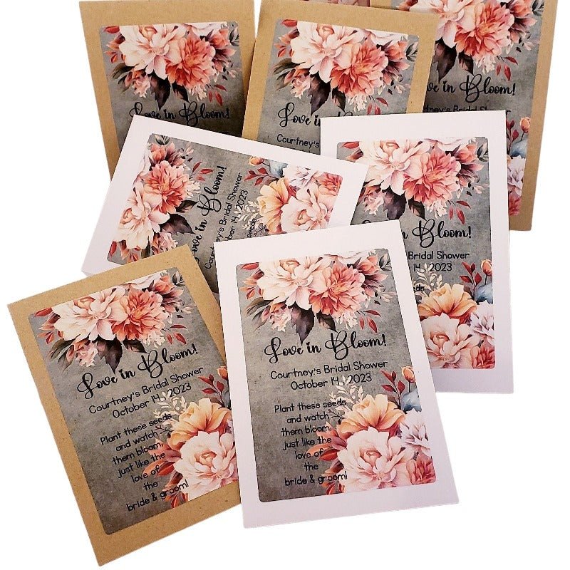 Personalized Rustic Fall Floral Seed Packet Party Favors - Favors Today