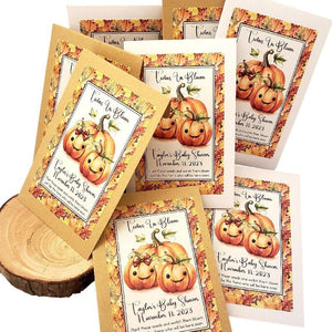 Personalized Rustic Fall Pumpkin Design Seed Packet Party Favors - Favors Today