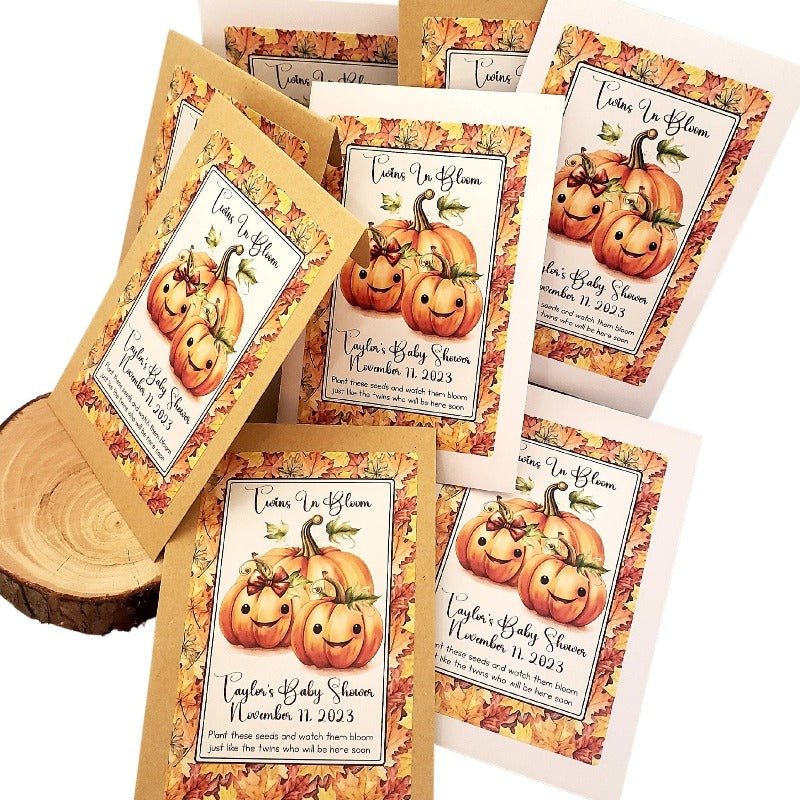 Personalized Rustic Fall Pumpkin Design Seed Packet Party Favors - Favors Today