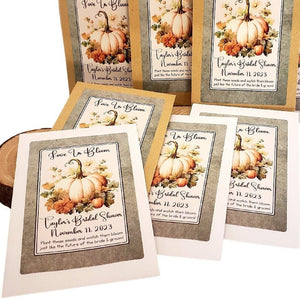 Personalized Rustic Fall Pumpkin Design Seed Packet Party Favors - Favors Today