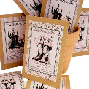 Personalized Rustic Floral Seed Packet Party Favors Many Options - Favors Today