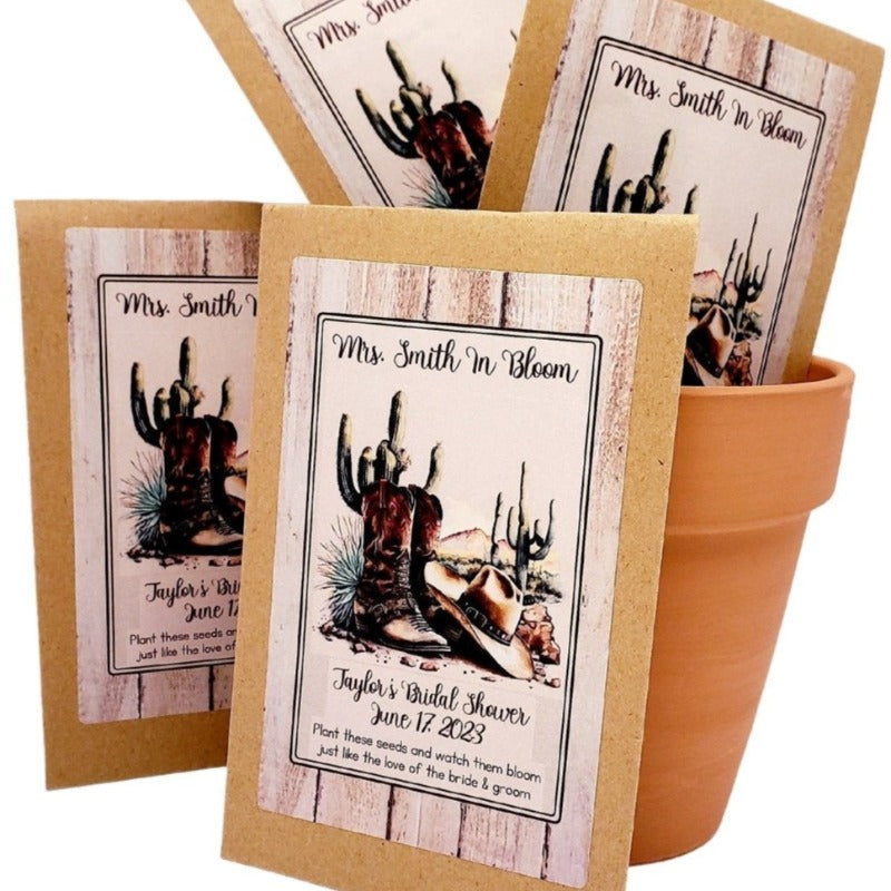 Personalized Rustic Floral Seed Packet Party Favors Many Options - Favors Today