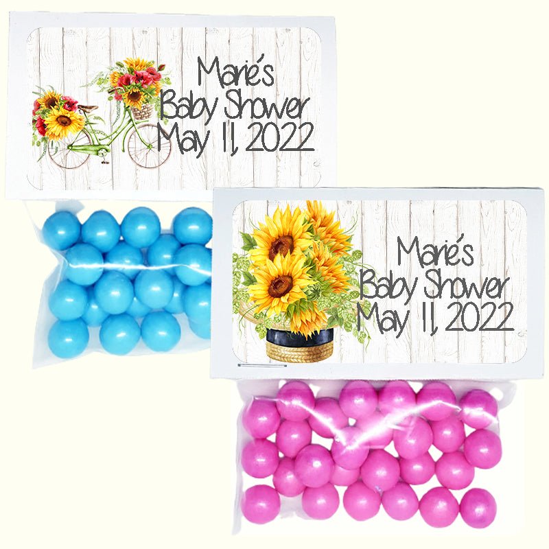 Personalized Sunflower Custom Treat Favor Bags and Toppers - Favors Today