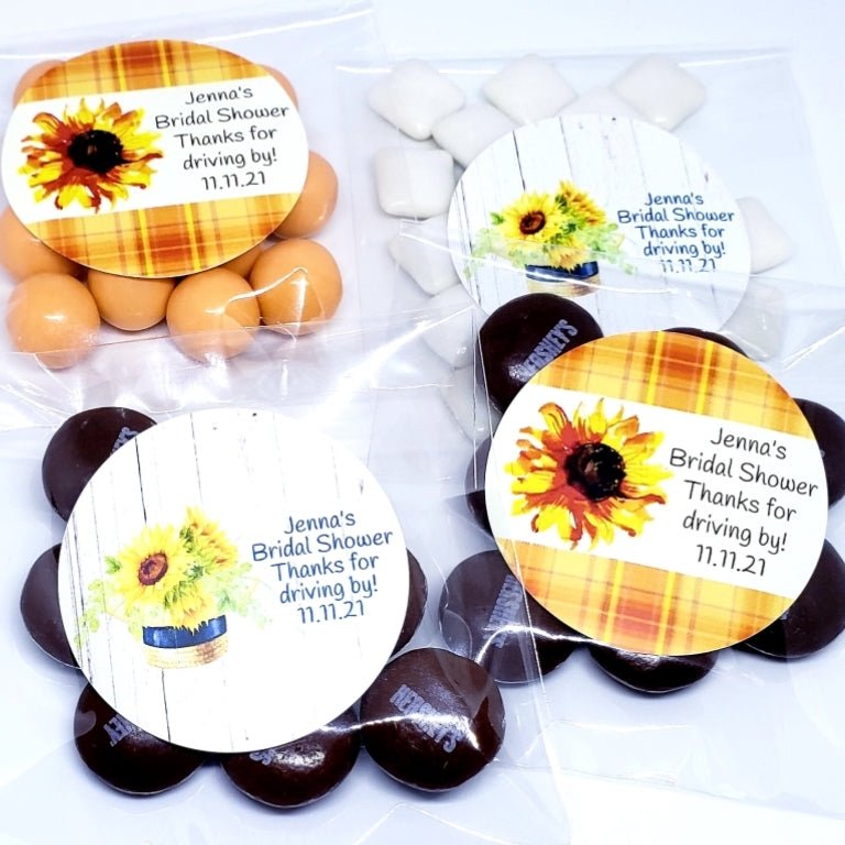 Personalized Sunflower Design Cello Favor Bags Many Options - Favors Today