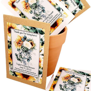 Personalized Sunflower Design Garden Seed Packet Party Favors - Favors Today