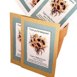 Personalized Sunflower Design Garden Seed Packet Party Favors - Favors Today