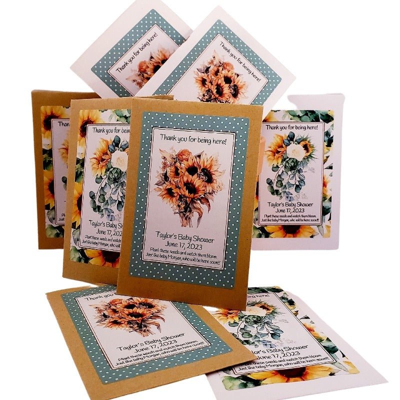 Personalized Sunflower Design Garden Seed Packet Party Favors - Favors Today