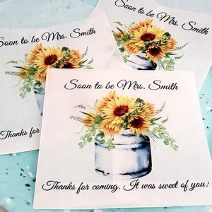 Personalized Sunflower Design Glassine Party Favor Bags - Favors Today