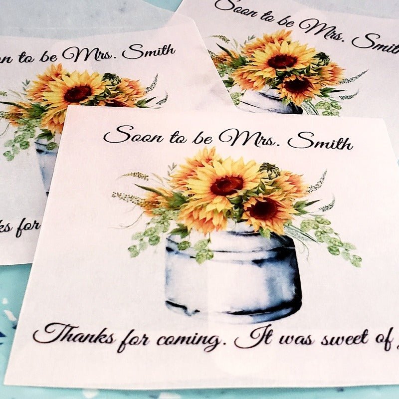 Personalized Sunflower Design Glassine Party Favor Bags - Favors Today