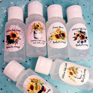 Personalized Sunflower Hand Sanitizer Party Favors - Favors Today