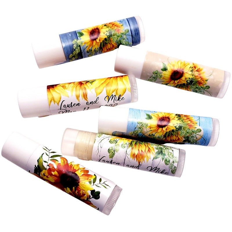 Personalized Sunflower Lip Balm Chap Stick Party Favors - Favors Today