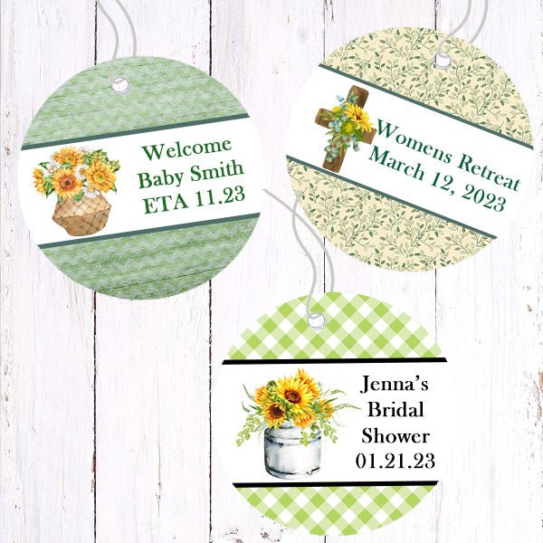 Personalized Sunflower Thank You Favor Tags - Favors Today