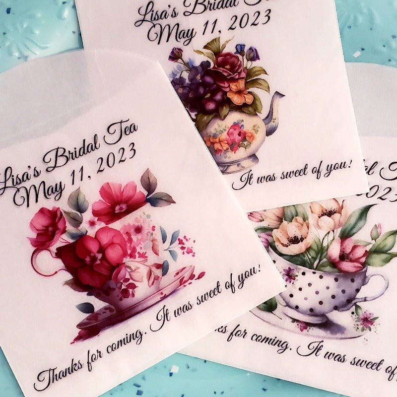 Personalized Tea Party and Coffee Glassine Favor Bags - Favors Today
