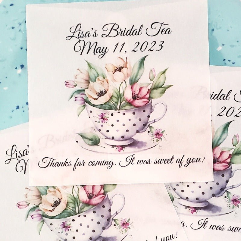 Personalized Tea Party and Coffee Glassine Favor Bags - Favors Today