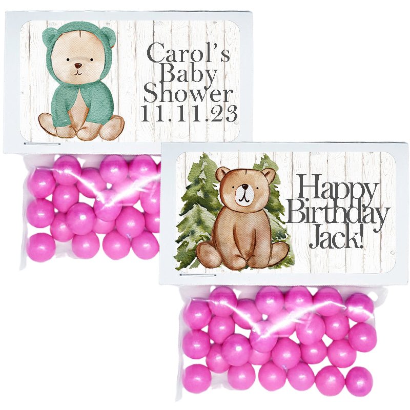 Personalized Teddy Bear Custom Treat Favor Bags and Toppers - Favors Today