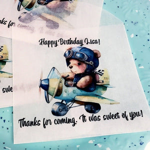 Personalized Teddy Bear Glassine Party Favor Bags - Favors Today