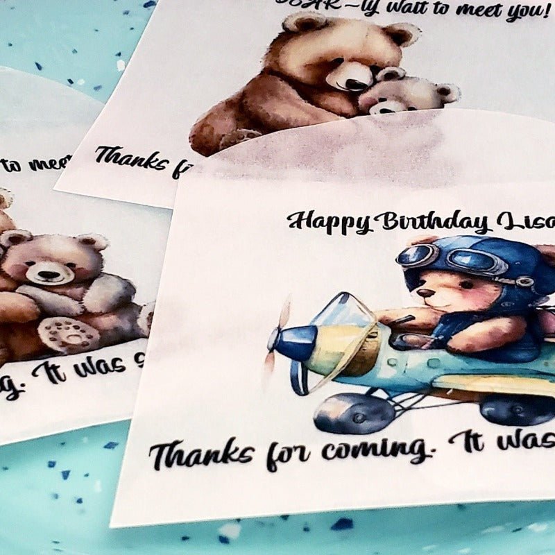 Personalized Teddy Bear Glassine Party Favor Bags - Favors Today