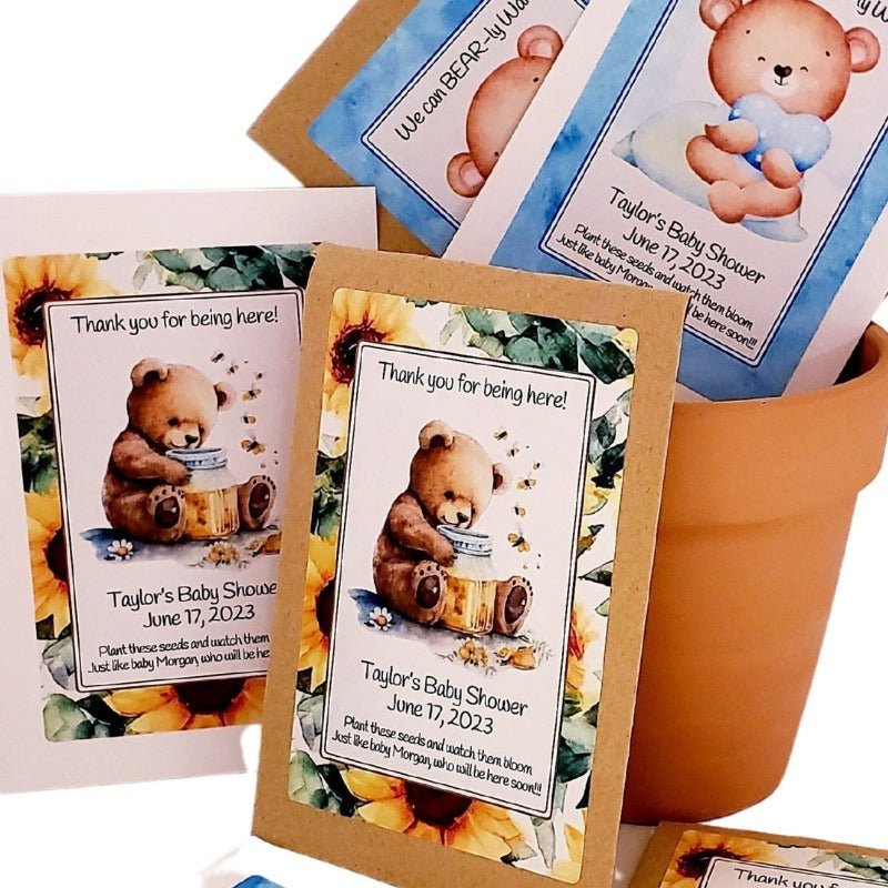 Personalized Teddy Bear Seed Packet Party Favors Many Options - Favors Today