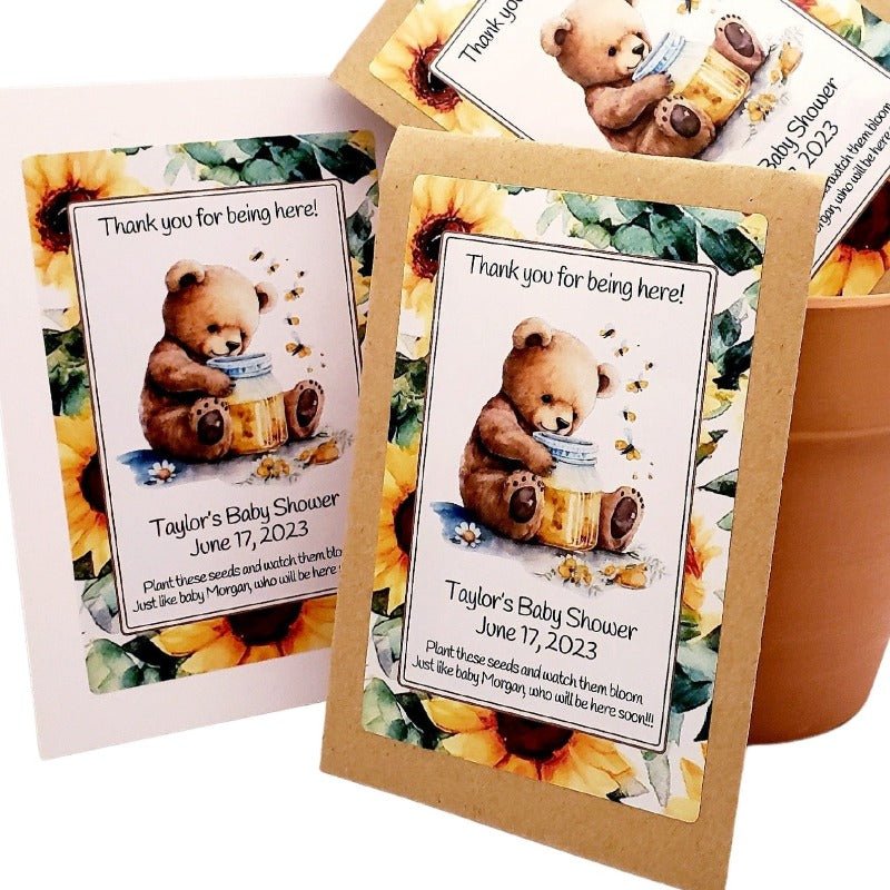 Personalized Teddy Bear Seed Packet Party Favors Many Options - Favors Today