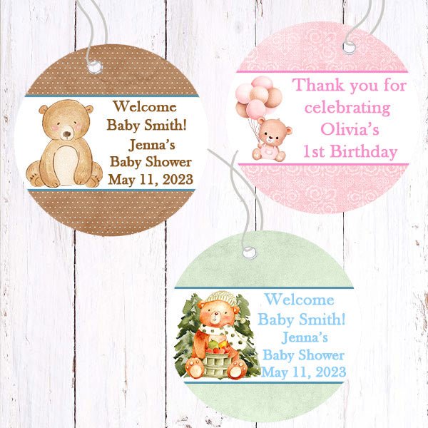 Personalized Teddy Bear Thank You Favor Tags - Favors Today