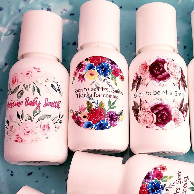 Personalized Top and Bottom Floral Hand Lotion Party Favors - Favors Today