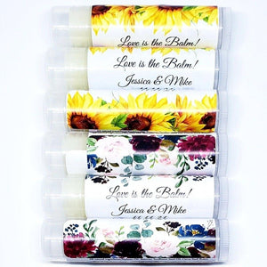 Personalized Top and Bottom Floral Lip Balm Chap Stick Party Favors - Favors Today