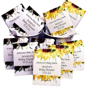 Personalized Top and Bottom Floral Matchbook Mint Party Favors - Favors Today