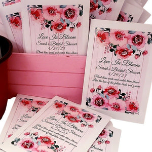 Personalized Top and Bottom Floral Seed Packet Favors - Favors Today