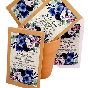 Personalized Top and Bottom Floral Seed Packet Favors - Favors Today