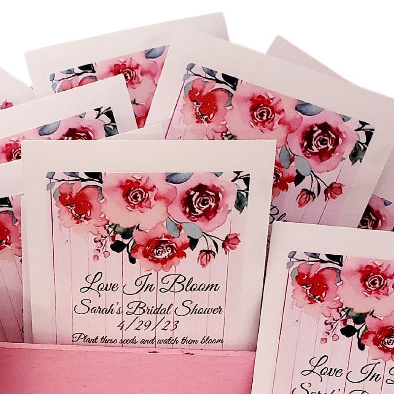 Personalized Top and Bottom Floral Seed Packet Favors - Favors Today